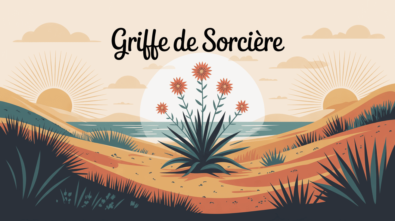 griffe de sorcière plante rampante fleurs dunes soleil