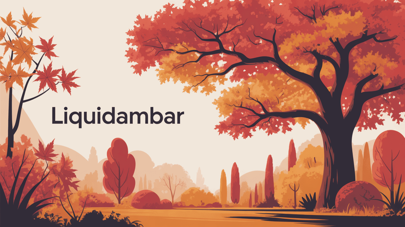 liquidambar en automne feuilles rouges orange jardin