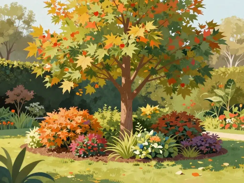 liquidambar jardin paysage automne décoratif