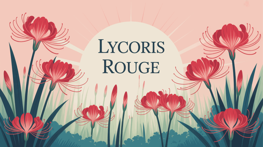 illustration vectorielle lycoris rouge ambiance asiatique