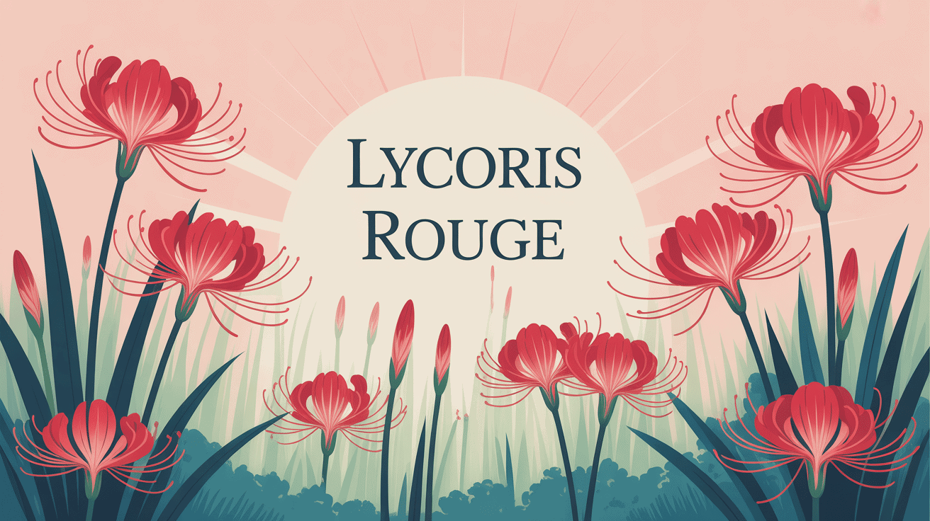 illustration vectorielle lycoris rouge ambiance asiatique
