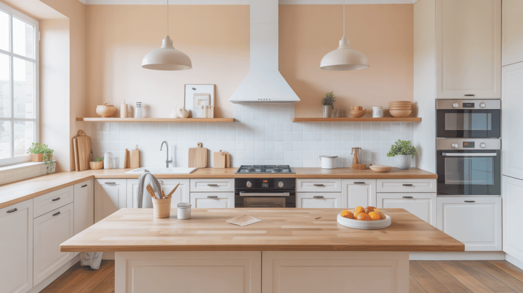 Peindre un plan de travail visuel cuisine rénovée