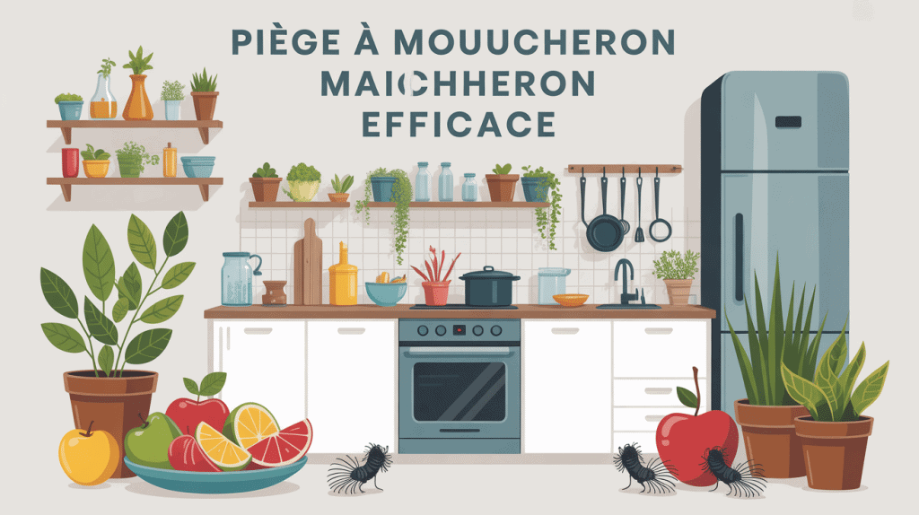 piège à moucheron maison efficace en illustration cuisine et nature
