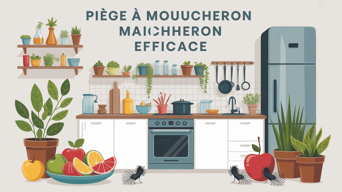 piège à moucheron maison efficace en illustration cuisine et nature