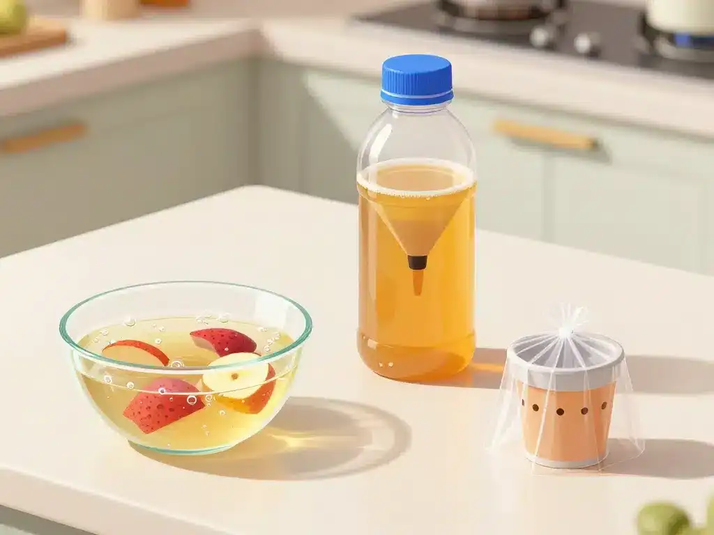 piège à moucheron maison efficace avec pièges faits maison sur plan de travail