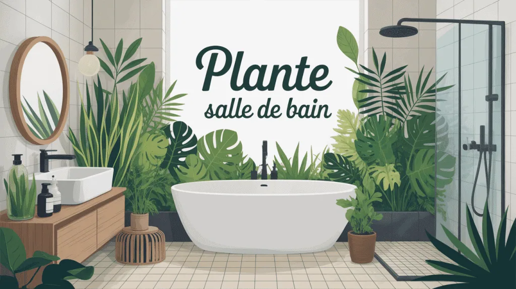 plante salle de bain ambiance zen illustration