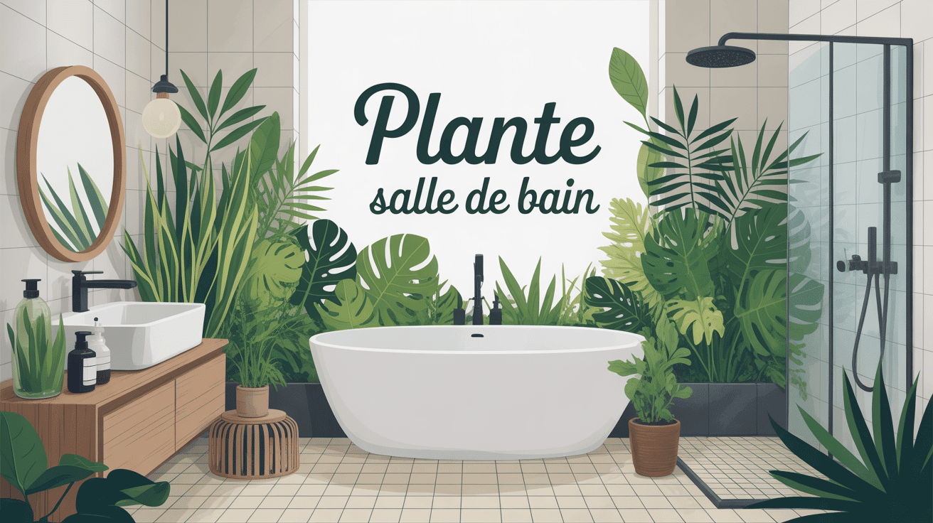 plante salle de bain ambiance zen illustration