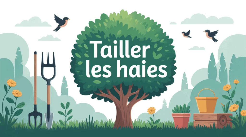 quand tailler les haies illustration vectorielle outils jardin