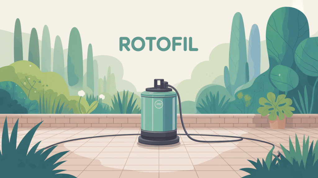 rotofil utilisé dans un jardin propre