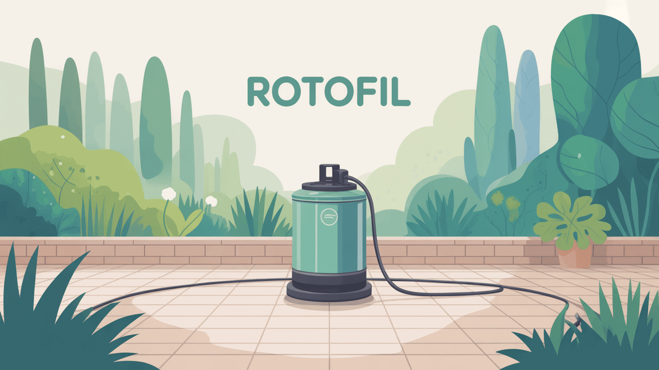 rotofil utilisé dans un jardin propre