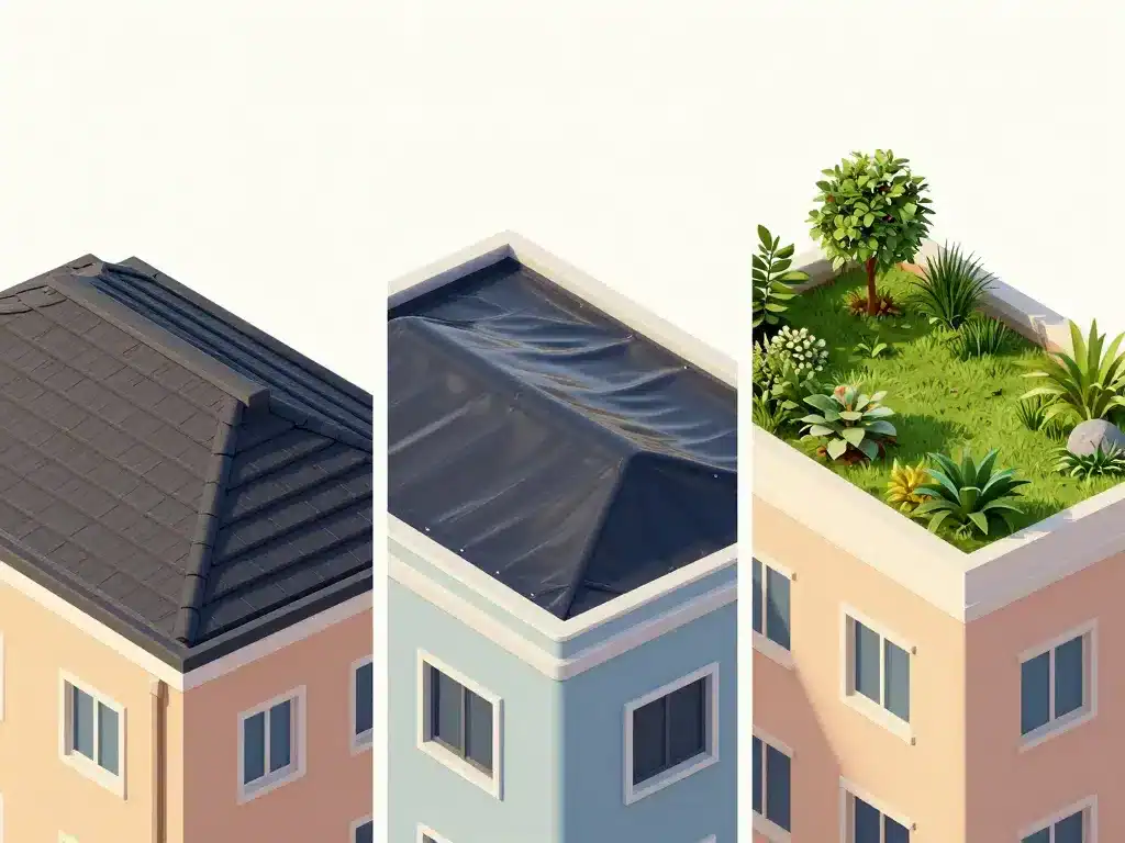 Comparatif schéma étanchéité toiture terrasse bitume synthétique végétalisée