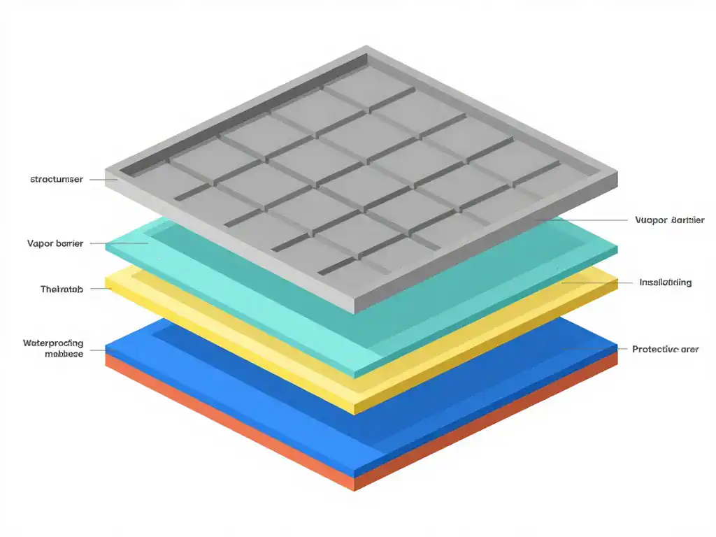 Schéma étanchéité toiture terrasse couches techniques