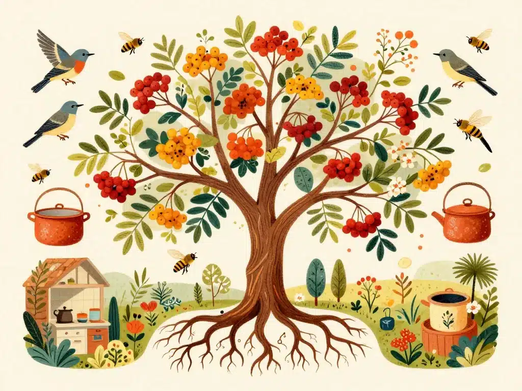 Sorbier fruits oiseaux cuisine et pollinisateurs