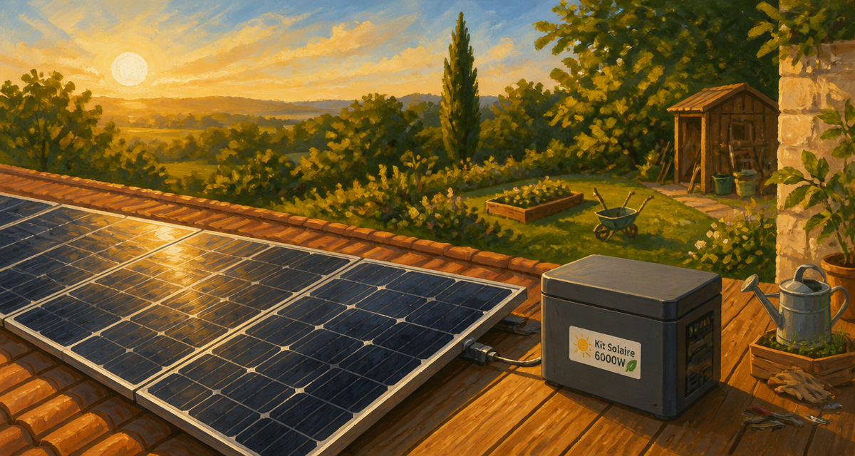 kit solaire autoconsommation 6000w avec batterie sur toit
