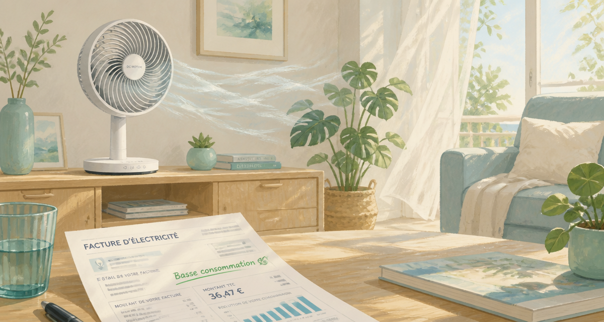 ventilateur basse consommation sur meuble moderne