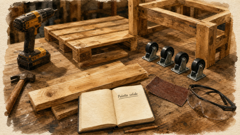 Fabriquer un meuble en palette : choisir le bon bois, assembler solide, finir propre