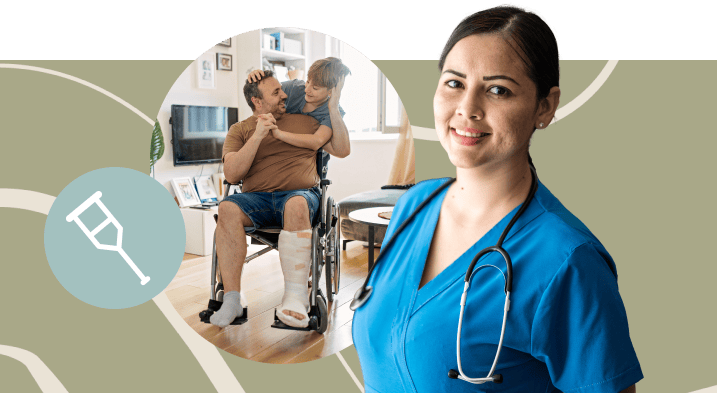 A caregiver with a client at home