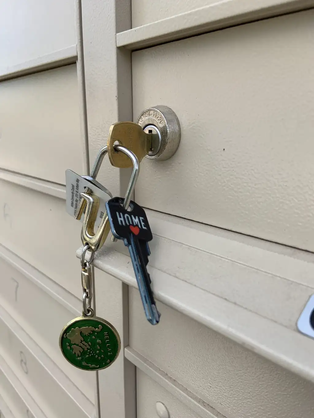 keys in a locked mailbox