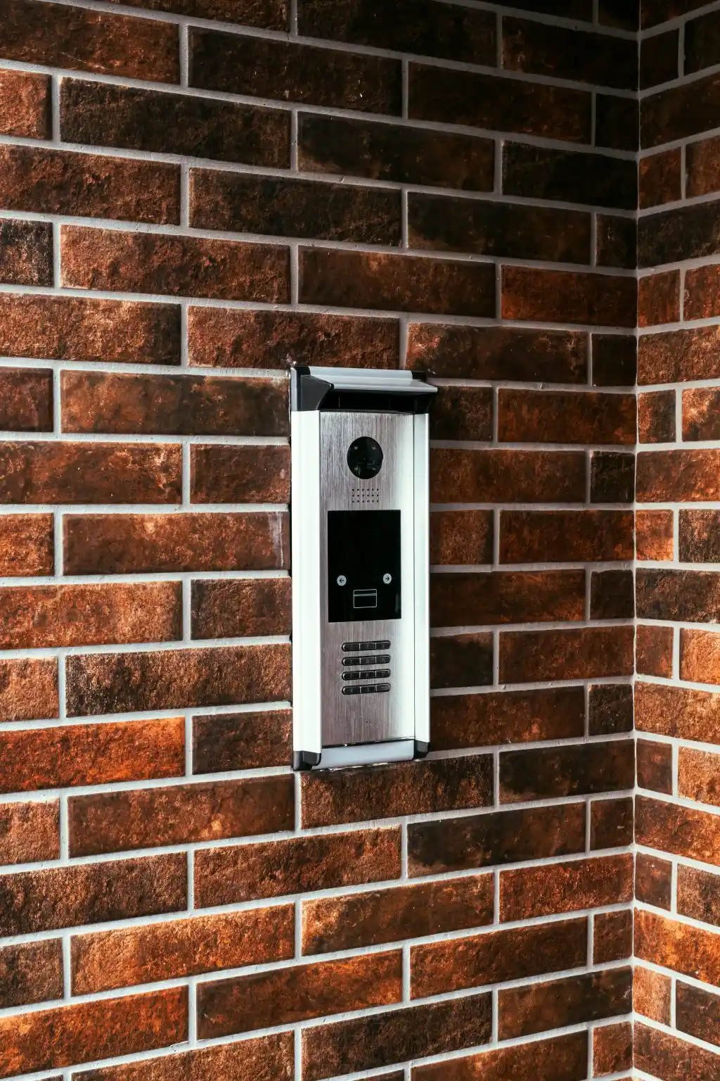 modern intercom device at residential building ent