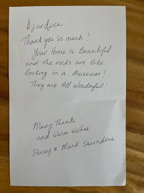 Letter from guest