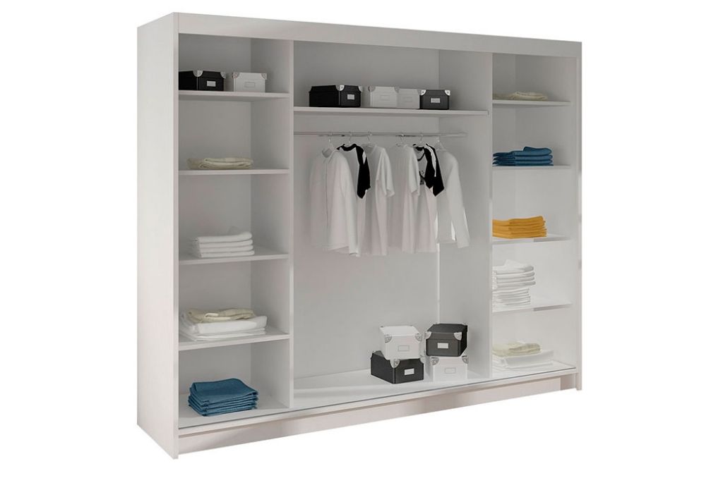 Roupeiro c/espelho GENEBRA II - Branco 200x215cm - Image 2