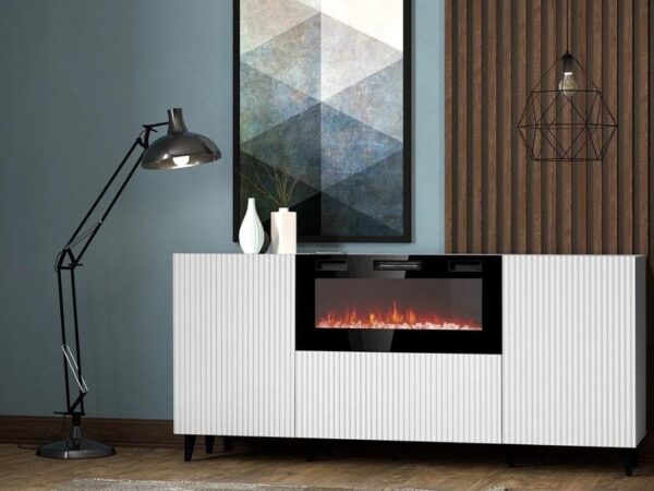 Aparador c/lareira SOFIA - Branco 181cm