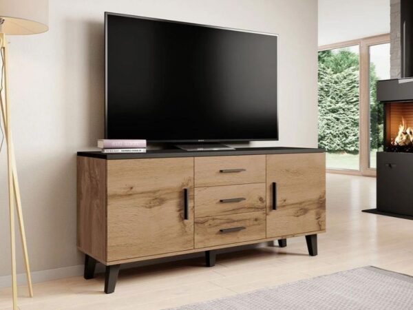 Móvel TV JACKIE 150cm 3S2D - preto/ wotan