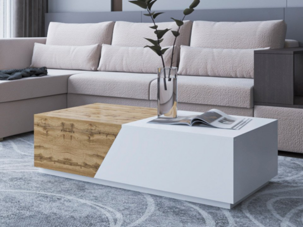 Mesa de centro ATENAS - Branco, 124cm