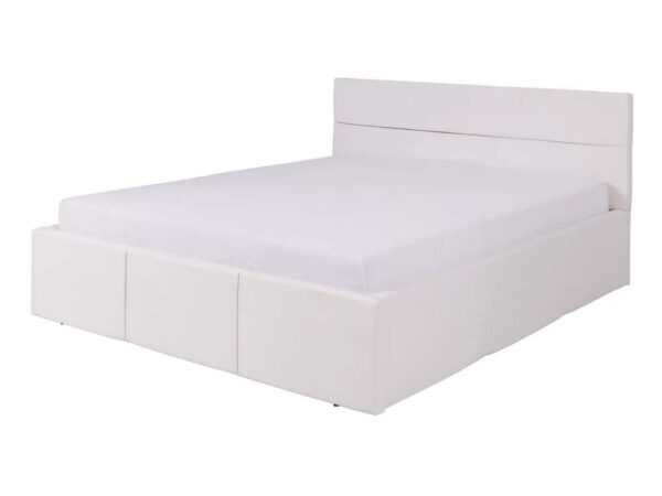 Cama estofada c/arrumação BRALINI - Branco, 160x200cm