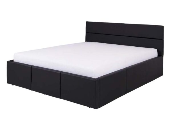 Cama estofada c/arrumação BRALINI - Preto, 160x200cm