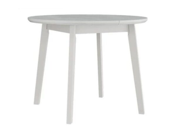 Mesa redonda CHRIS 4 - branco, extensível 100 a 130cm