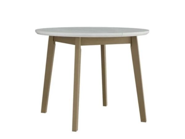 Mesa redonda CHRIS 4 - branco/sonoma, extensível 100 a 130cm
