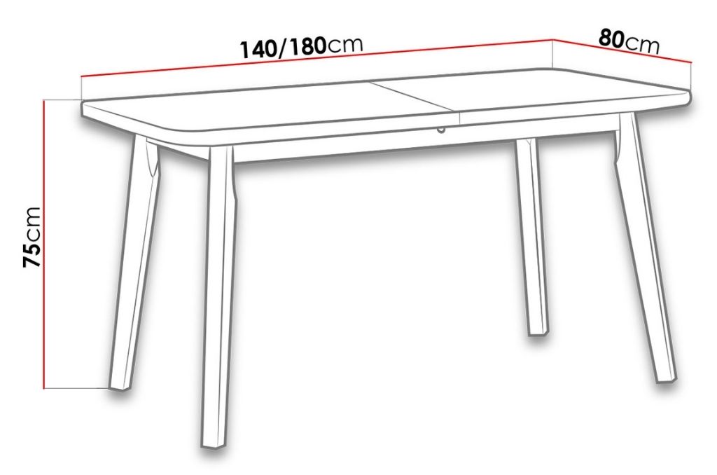 Mesa de jantar CHRIS 6 - branco/preto, extensível 140 a 180cm - Image 4