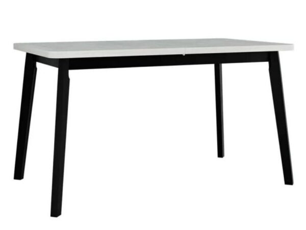 Mesa de jantar CHRIS 6 - branco/preto, extensível 140 a 180cm