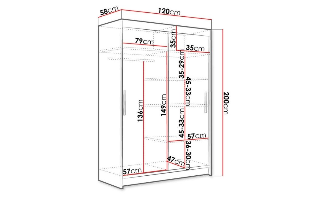 Roupeiro DOLL I - Preto, 120cm - Image 4