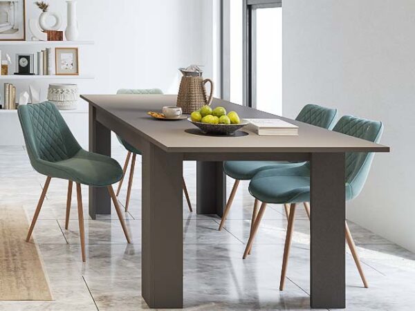 Mesa de jantar BRAGANÇA - Grafite, extensível 160 a 220cm