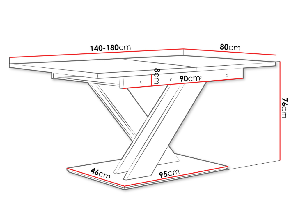 Mesa extensível BRANDA (140-180cm) - branco - Image 9
