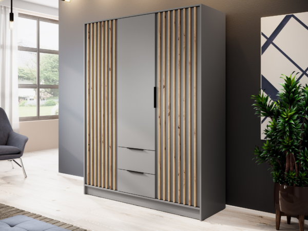 Roupeiro ELLY 05 - Cinzento 155x200cm
