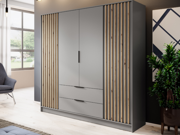 Roupeiro ELLY 07 - Cinzento 206x200cm