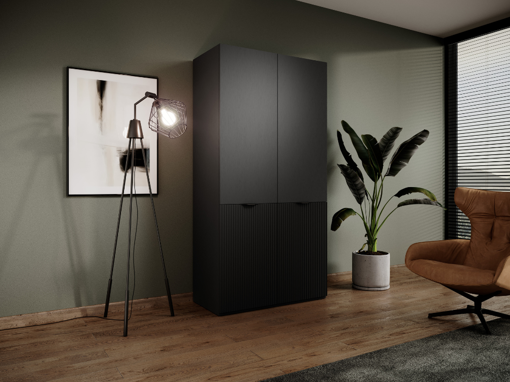 Roupeiro LOFT 01 - Preto 101x200cm
