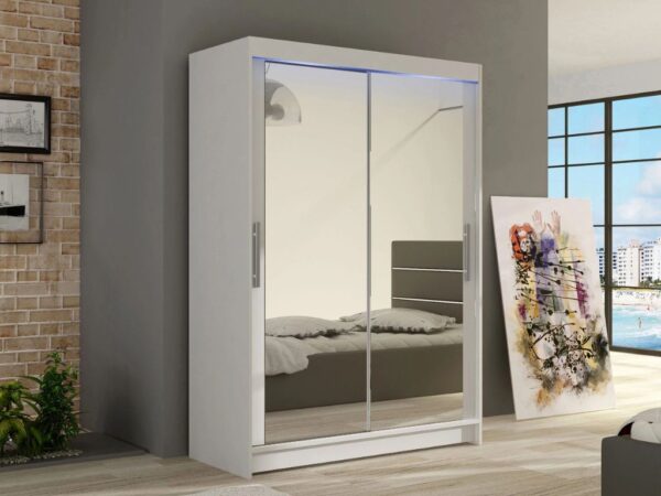 Roupeiro c/espelho DOLL II - Branco, 120cm