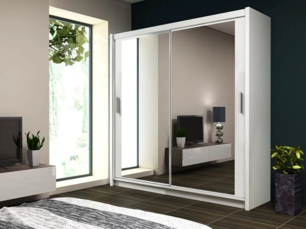 Roupeiro c/espelho ORLANDO I - Branco, 160x215cm
