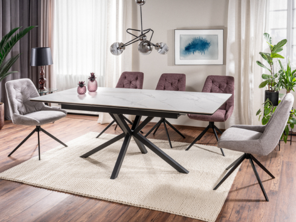 Mesa de jantar LONDON - Branco, extensível 160 a 200cm