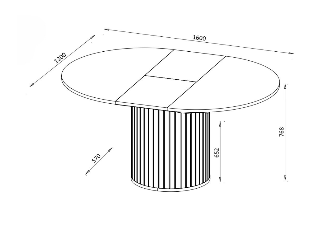 Mesa de jantar ZANE 09 - Caxemira, extensível 120 a 160cm - Image 3