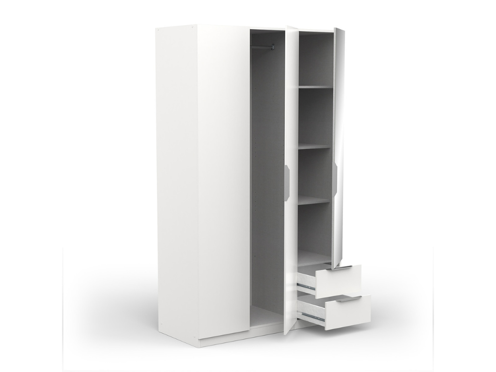 Roupeiro c/espelho SHADE 10 - Branco, 119x203cm - Image 5