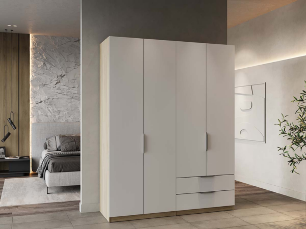 Roupeiro SHADE 11 - Branco/Carvalho, 157x203cm