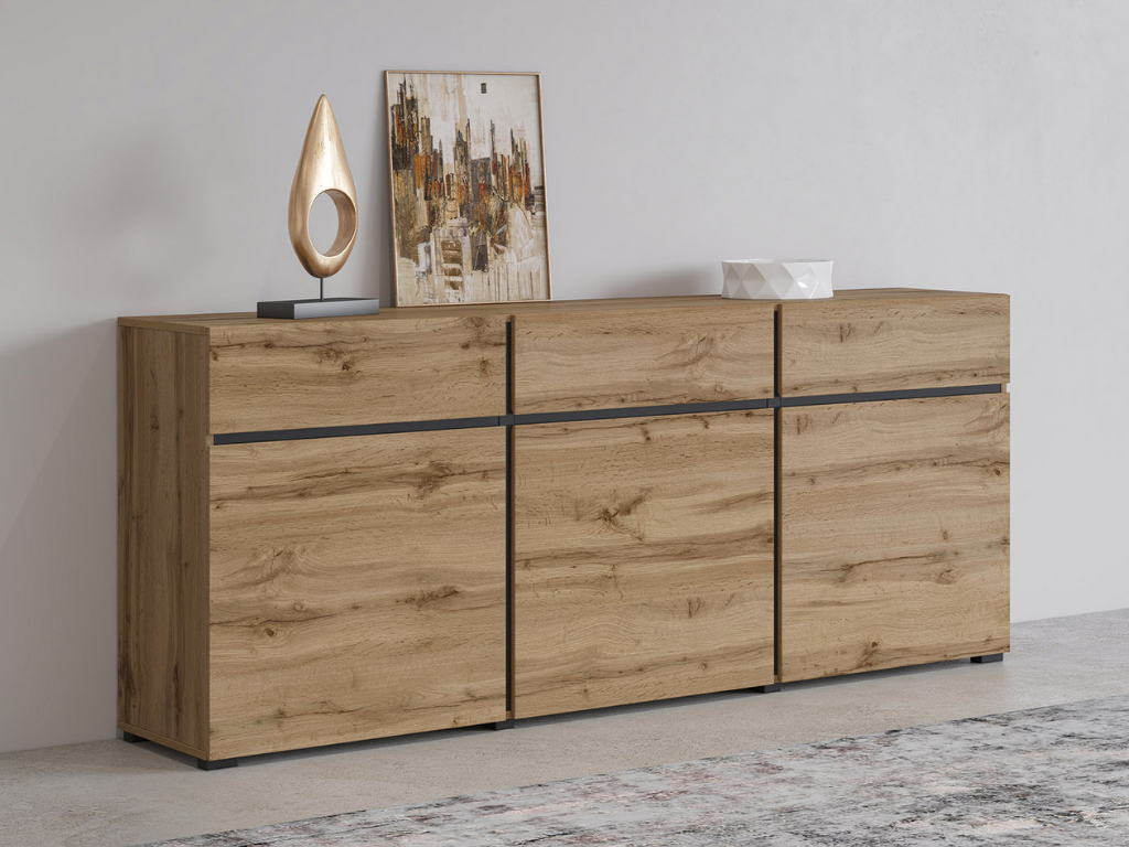 Aparador TORONTO 11 - Wotan/Preto, 180cm - Image 2