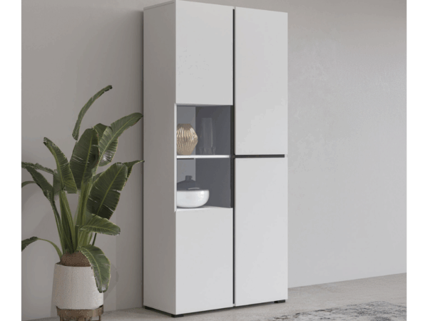 Vitrine TORONTO 09 - Branco/Preto, 79x183cm