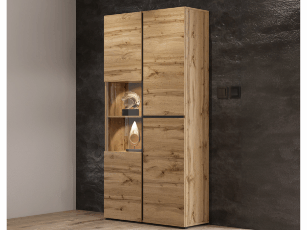Vitrine TORONTO 09 - Wotan/Preto, 79x183cm