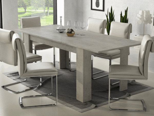Mesa de jantar BRAGANÇA - Concrete, extensível 160 a 220cm